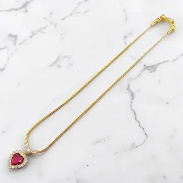 NINA RICCI 니나리치 목걸이 큐빅 골드 하트
