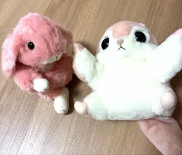 토끼 모몽가 봉제 인형 2개 세트 핑크