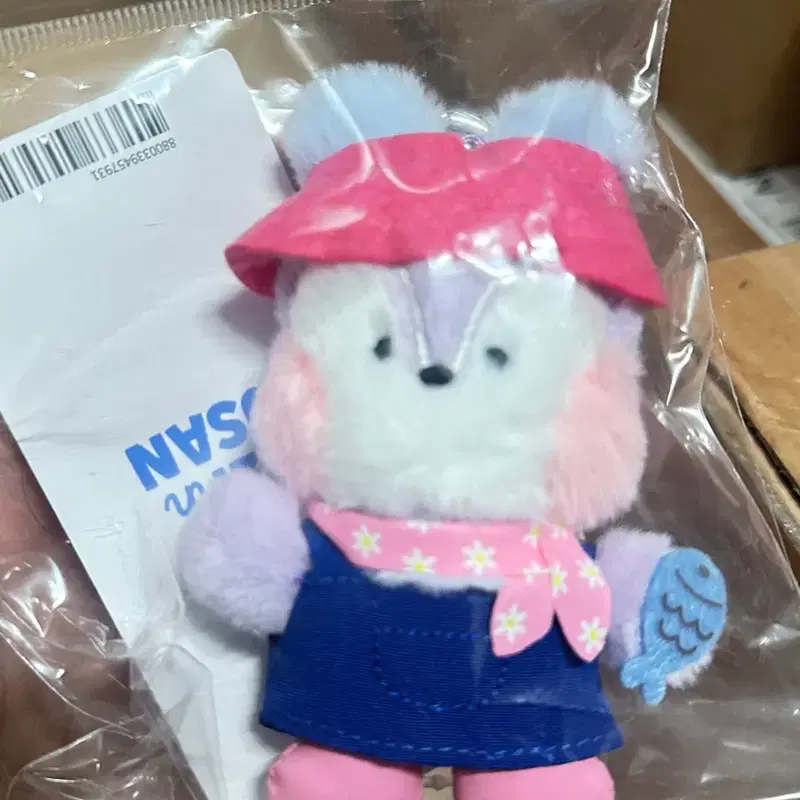 (미개봉) BT21 부산 라인프렌즈 망 제이홉 방탄 인형 키링 자갈치