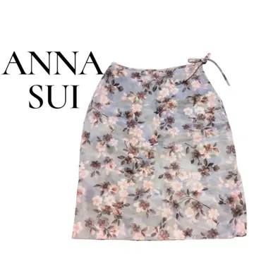 ANNA SUI 안나수이 꽃무늬 벚꽃 시어 랩스커트 사이즈 4 레트로