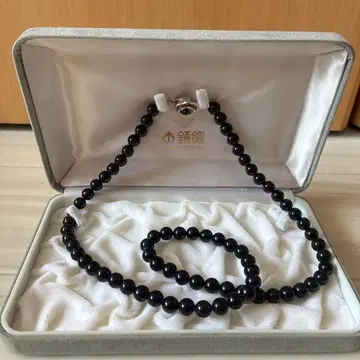 블랙 천연 제트 목걸이 염주