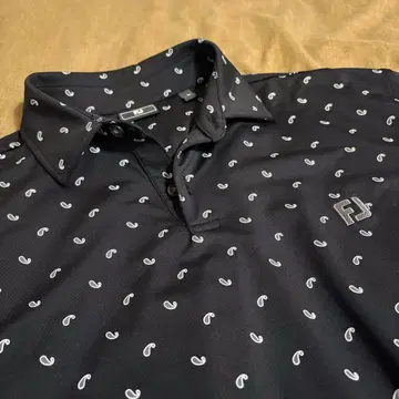 FootJoy 페이즐리 무늬 반팔 피케 셔츠 블랙 L