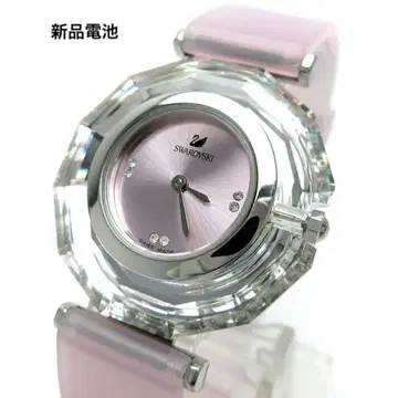 [ 새 배터리 ] SWAROVSKI 손목시계 핑크 쉘 다이얼
