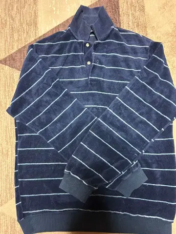 Chesterfield 보더 피케 셔츠 네이비 M