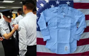 미군 실물 미사용 미국 공군 블루 드레스 셔츠 15x33 USAF 01