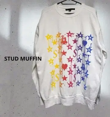 STUD MUFFIN 스터드마핀 별 곰 맨투맨 화이트 M