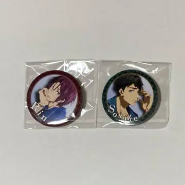 [ 미사용품 ] Free! 마츠오카 린 야마자키 소스케 무크 도서 캔뱃지