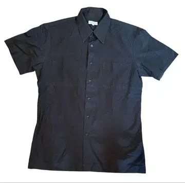 DRIES VAN NOTEN 라이카기 반팔 절개 셔츠 사이즈 48 블랙