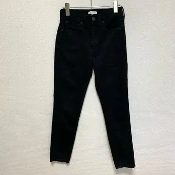 PLST 블랙 스키니 데님 XS 스트레치 밑단 컷팅
