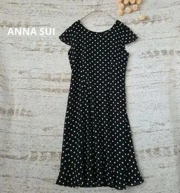 새상품급 ANNA SUI 도트 무늬 원피스 [ L 상당 ] 블랙