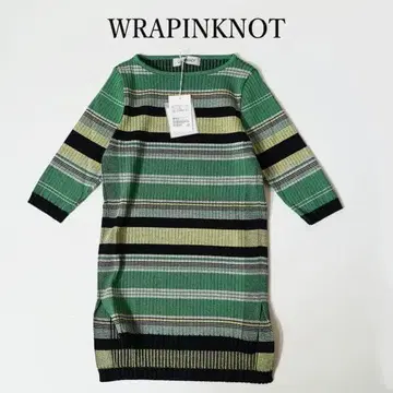 라핀노트 WRAPINKNOT 그린 보더 니트 라핀노트