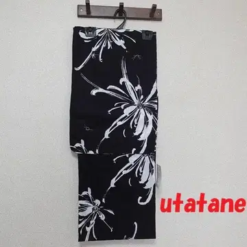새상품 택 포함 utatane 국화 모노톤 유카타 여성용 F
