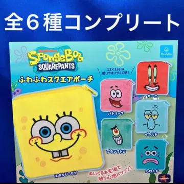 스펀지밥 폭신폭신 스퀘어 파우치 전 6종 컴프 가챠 SpongeBob