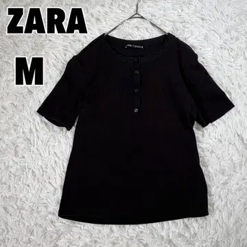 ZARA 자라 (M) 리브 헨리넥 티셔츠