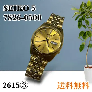 SEIKO 5 7S26-0500 자동 와인딩 골드