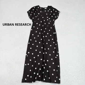URBAN RESEARCH 어반 리서치 도트 원피스 린넨 블랙 38