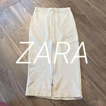ZARA 자라 프론트 지퍼 스커트 아이보리