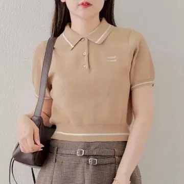 Chico 로고 자수 반팔 폴로
