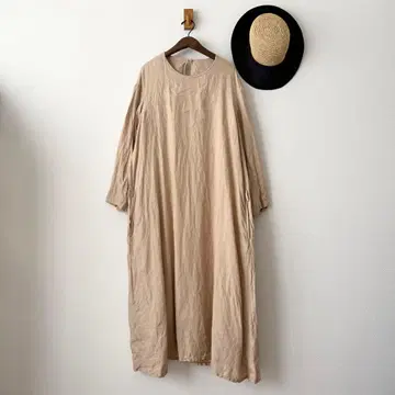 고쉬 린넨100 드레스 롱 원피스 린넨 베이지 A라인