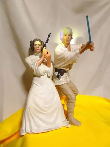 Star Wars 레이아 공주 & 루크 피규어