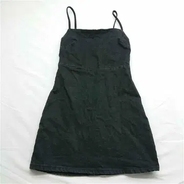 ZARA 블랙 슬리브리스 미니 원피스 데님 원단 A라인