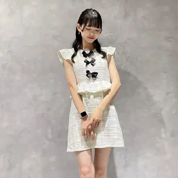 evelyn 에블린 리본 프릴 슬리브리스 op OW