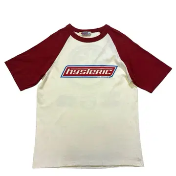 Hysteric Glamour 래글런 슬리브 T셔츠 F 화이트 크림슨