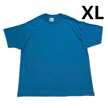 90s USA제 Hanes 무지 티셔츠 XL 터콰이즈 블루 파랑