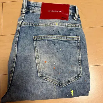ZARA 페인트 데미지 가공 데님 팬츠