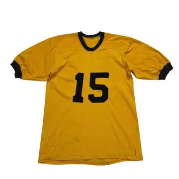 60s 70s USA제 Rawlings 풋볼 T셔츠 L 옐로우 컬러 블랙