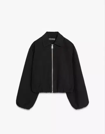 ZARA 크롭 집업 블루종 블랙