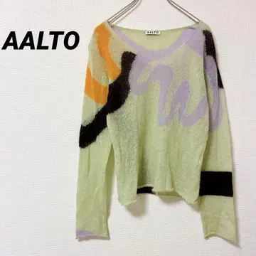 새상품급 AALTO 아르토 모헤어 니트 울 혼방 아트 디자인 파스텔