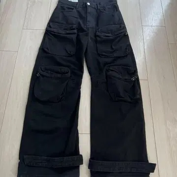 ZARA 블랙 카고 팬츠 유틸리티 팬츠