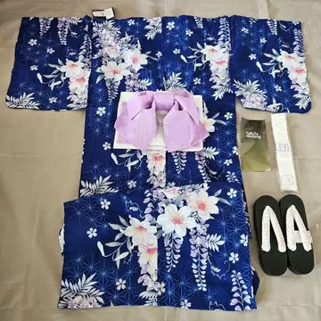 유카타 면100% 묶는 오비 일본 나막신 허리끈 세트 기장 163