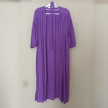 레이온 마 혼방 롱 셔츠 원피스 퍼플 F