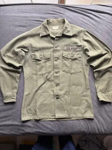 70s U.S. ARMY OG-107 밀리터리 셔츠 14 1/2 x33