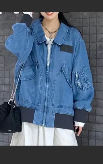 지나시스 리버서블 데님 블루종