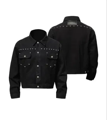STUD TRUCKER 블랙 데님 자켓 Y2K 펑크 락