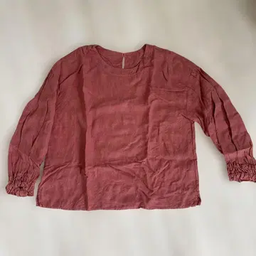 nest Robe 린넨 긴팔 블라우스 핑크 프리 사이즈