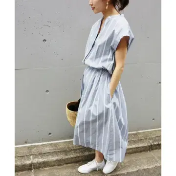 IENA 블루 계열 스키퍼 셔츠 원피스 38