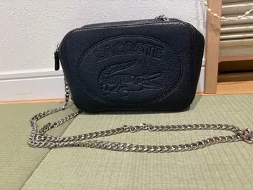 LACOSTE 체인 숄더백 블랙