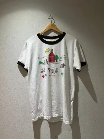 90s Hanes 링거T 화이트 '차리티' L 미국제