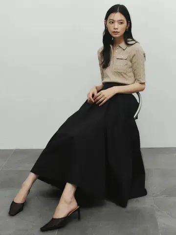 케이블 폴로 도킹 니트 원피스