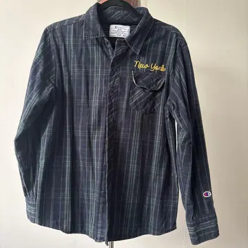 Champion New York 체크 셔츠 안감 부착