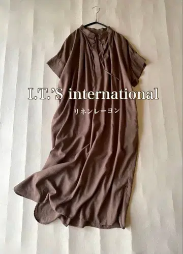I.T.'S international 린넨 레이온 롱 기장 스키퍼 원피스