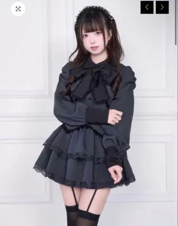 NoGenki 귀족 시스템 보타이 레이어드 미니 원피스 세트 그레이 M