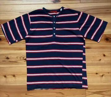 80s 90s 빈티지 헨리넥 보더 T셔츠 빈티지