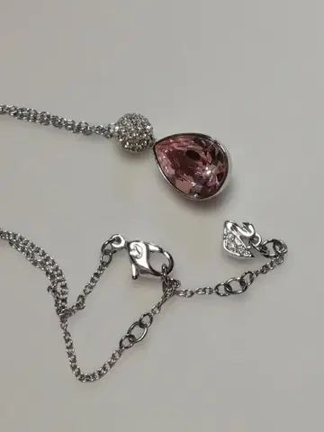 SWAROVSKI 드롭형 목걸이 핑크