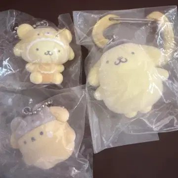 가챠가챠 폼폼푸딩 마스코트 키링 3개 세트