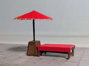 1/64 디오라마 노점산, 평상 미니어처 세트